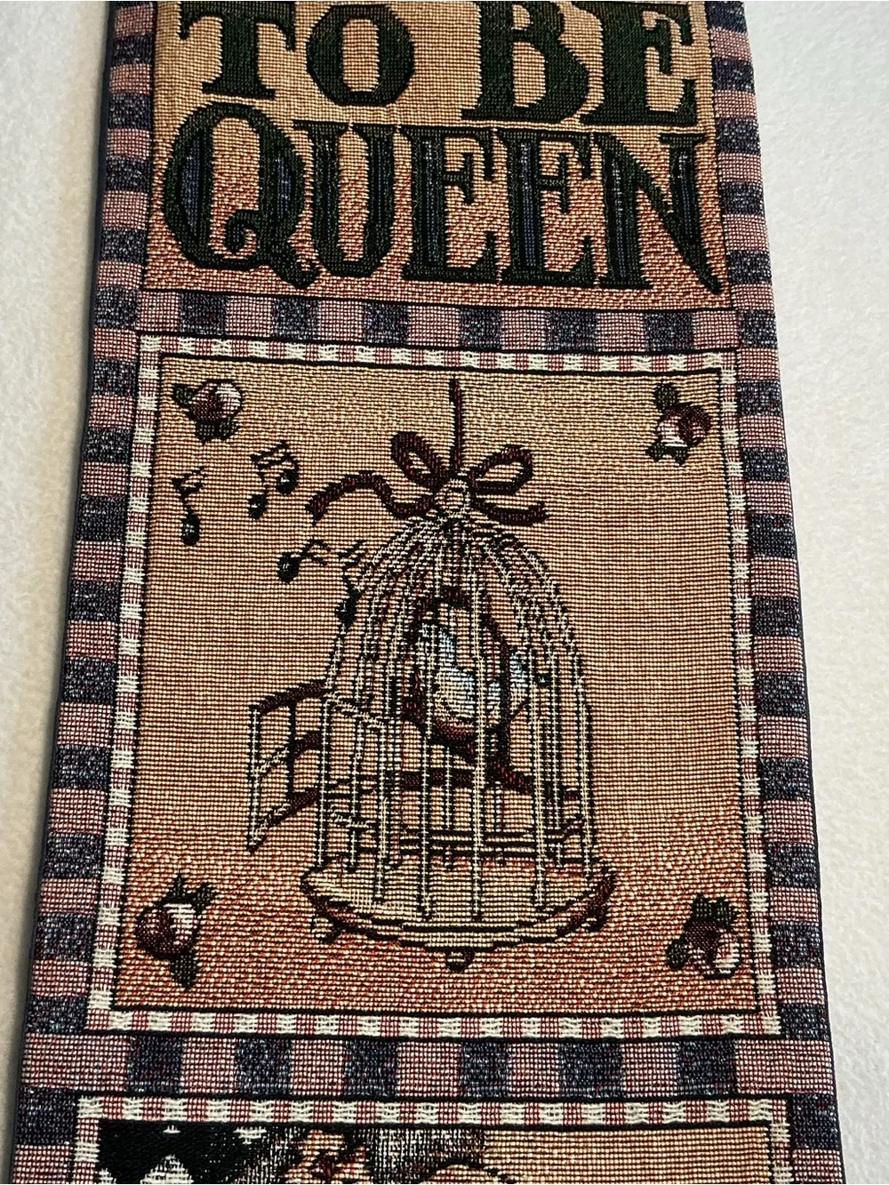 Mary Engelbreit Tapestry Wall Hanging It’s Good To Be Queen Bell Pull Vintage